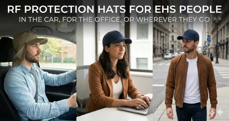 RF PROTECTION HATS FOR EHS PEOPLE.  FOR TE CAR, IN THE OFFICE, ON THE STREET AND EVEN AT HOME