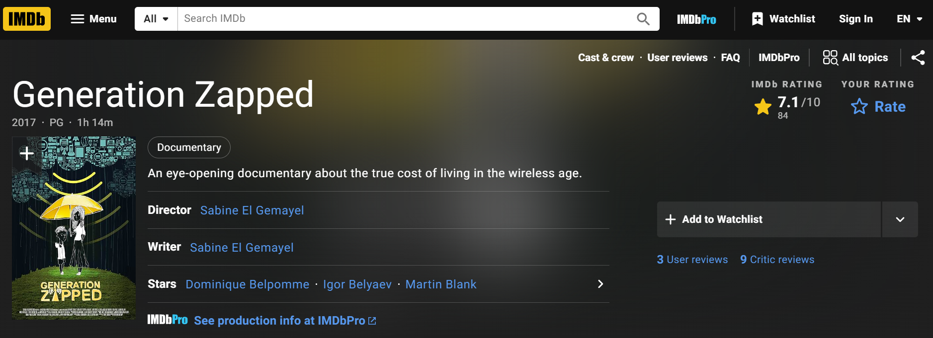 You are currently viewing Post from the past 2018 –  I just saw the “Generation Zapped” documentary, and I liked it!